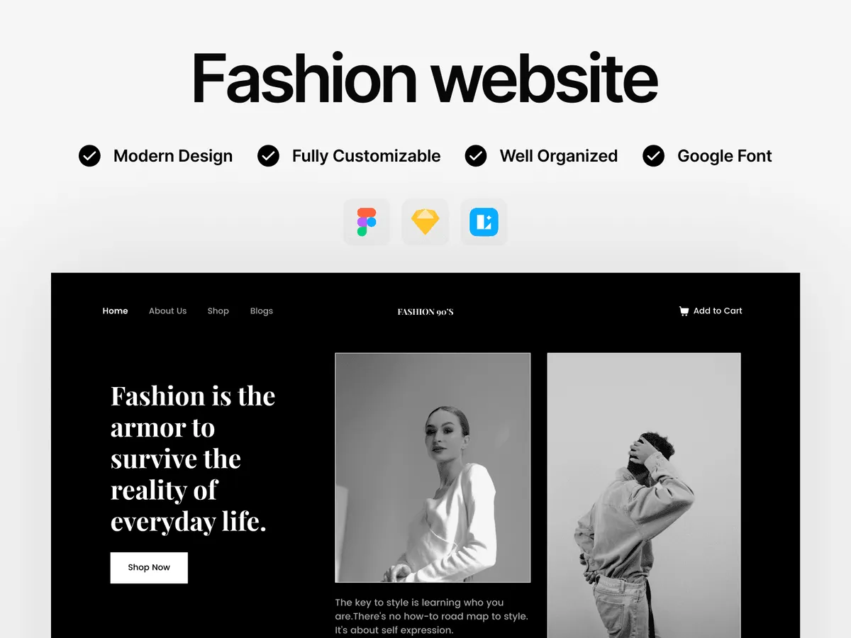 Fashion - Website Free UI Kit