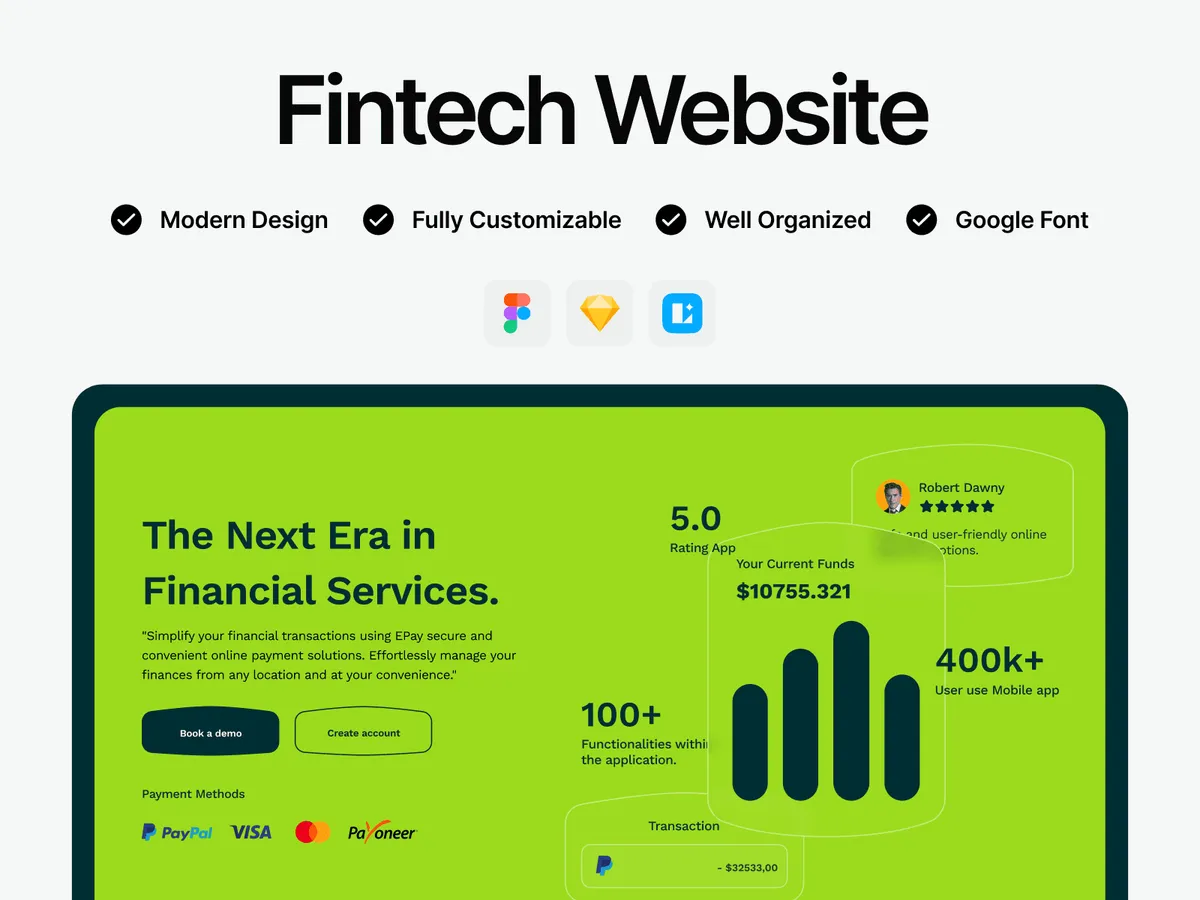 Fintech - Website Free UIKit