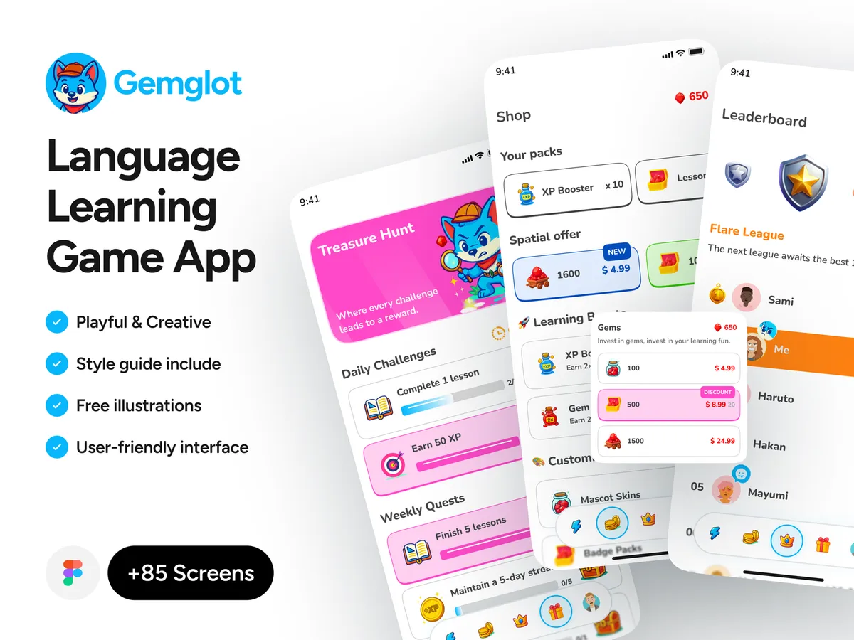 Gemglot - Language Learning Game App
