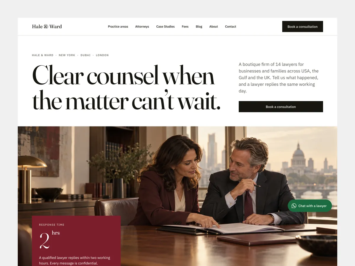 Hale & Ward - Law Firm Website Template