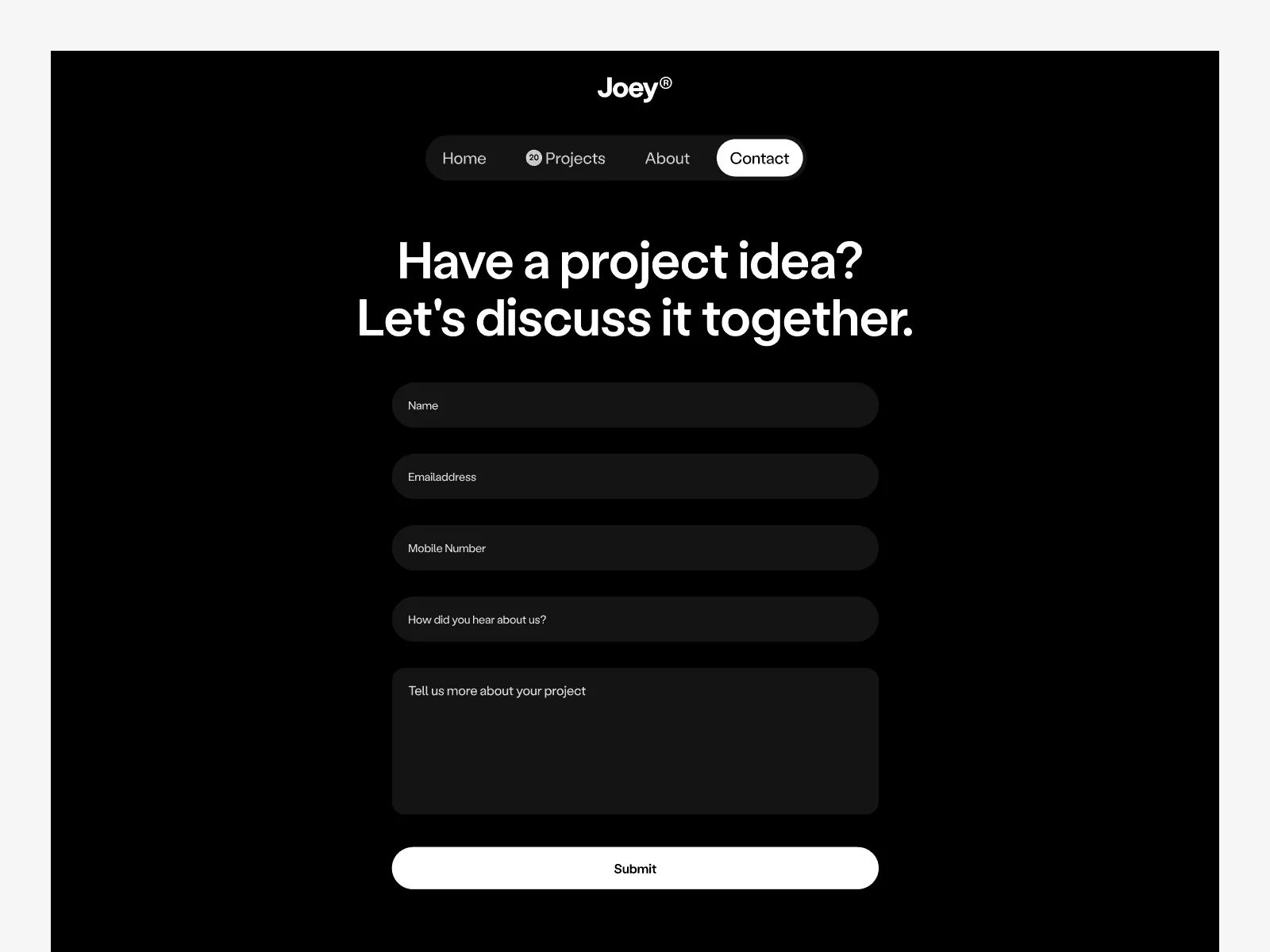 Joey Personal - Portfolio Website Template preview 4