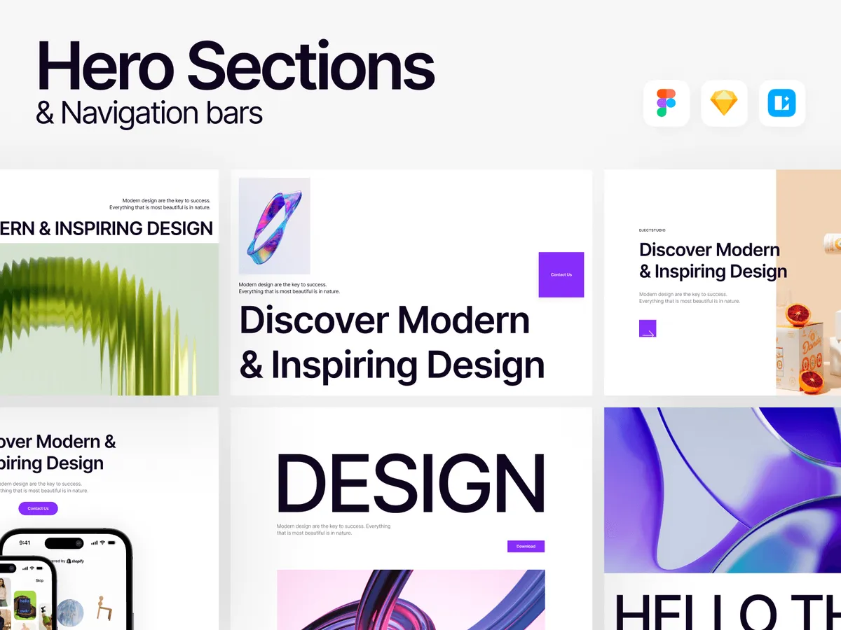Liuny - Hero sections & Navigation bars