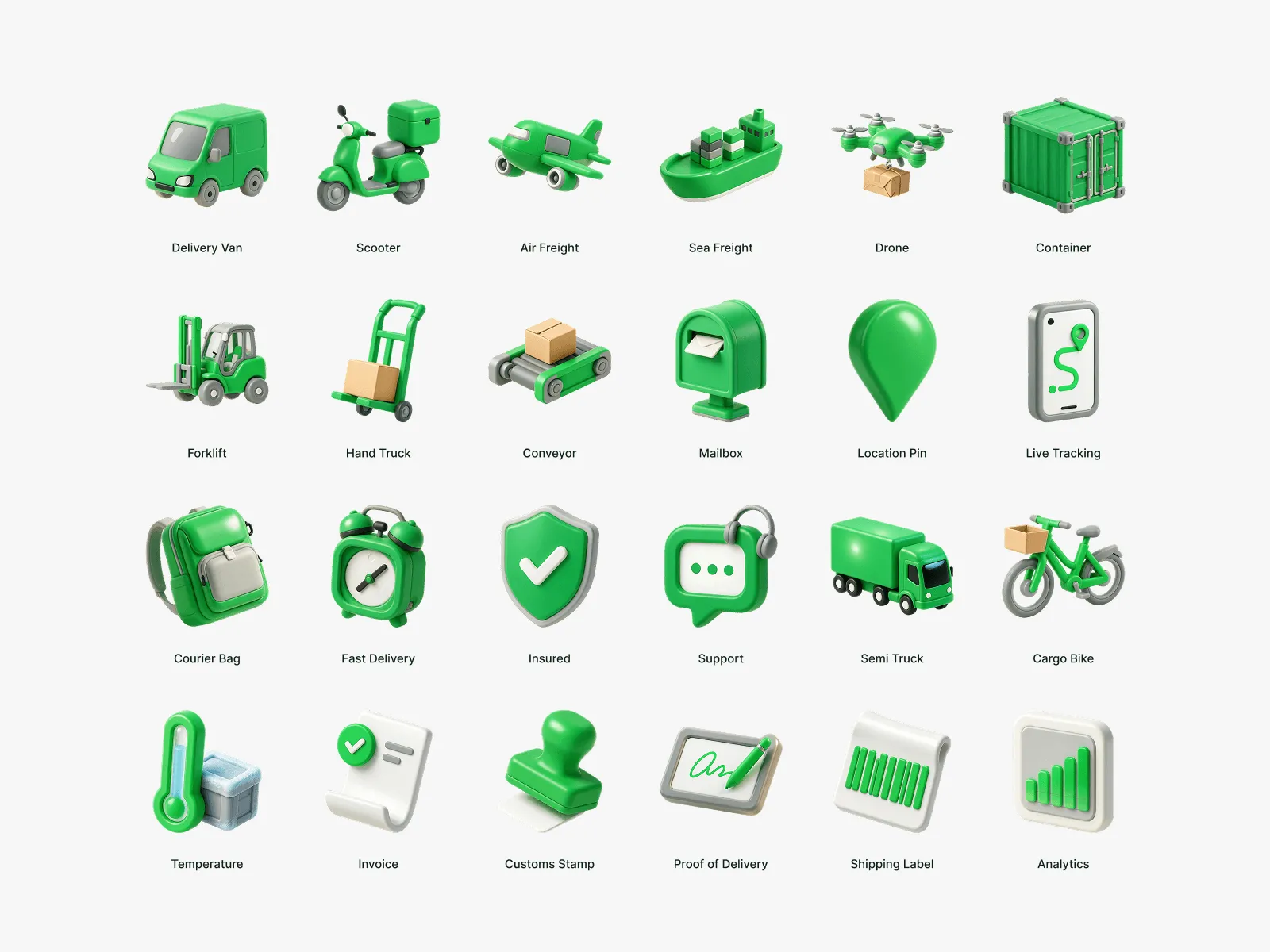 Logistics 3D Icon Set preview 4