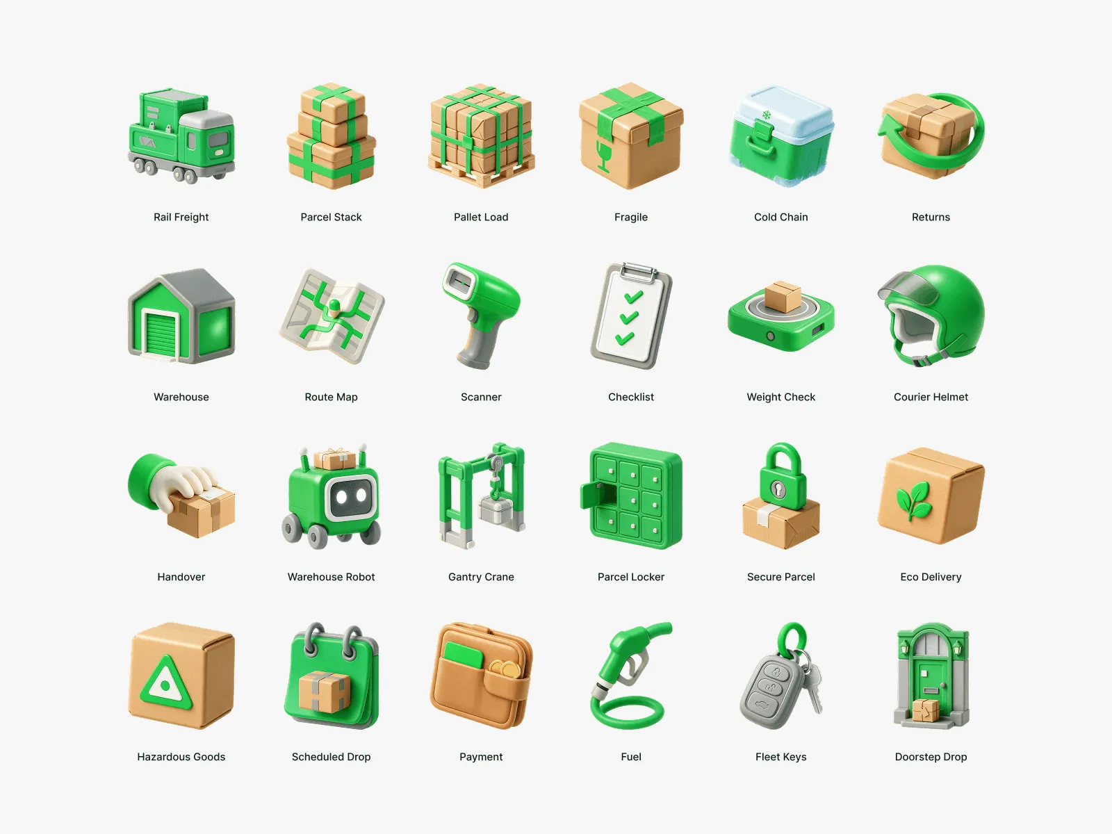 Logistics 3D Icon Set preview 5