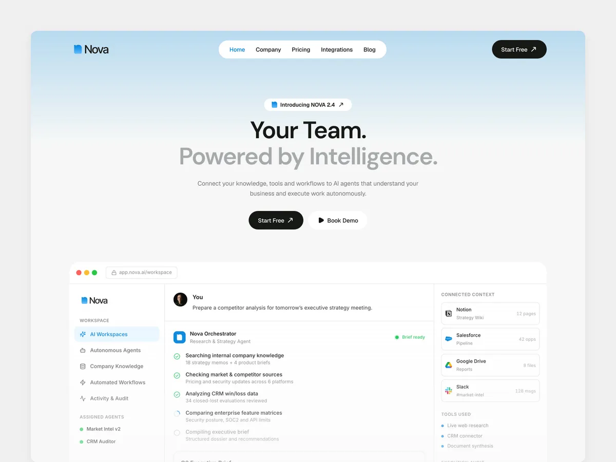 NovaOS - AI SaaS Website Template