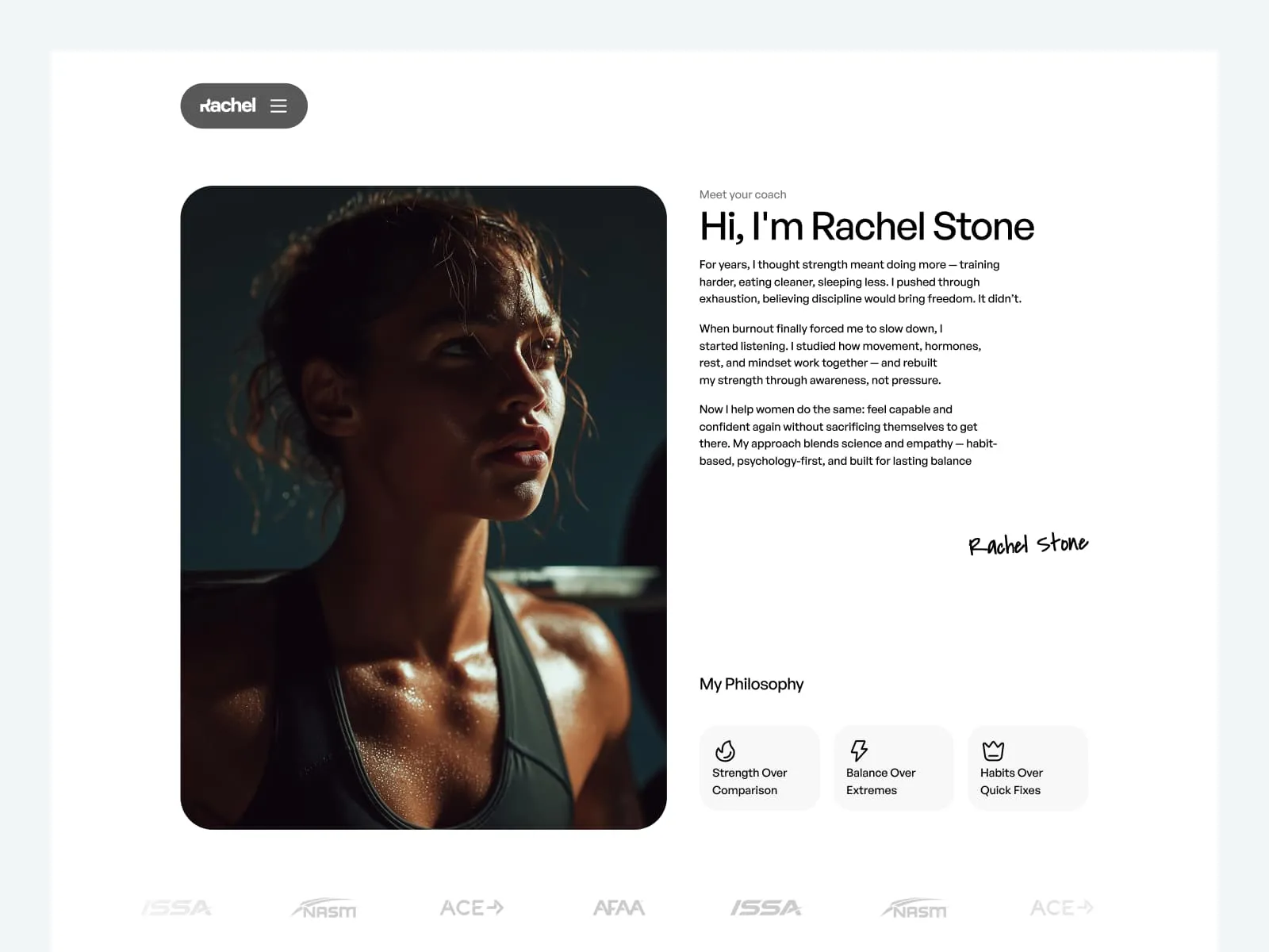 Rachel Fit - Personal Fitness Trainer Template preview 2
