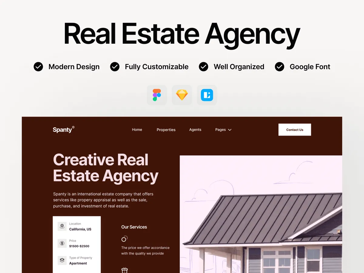Real Estate Agency - Free UI Kit