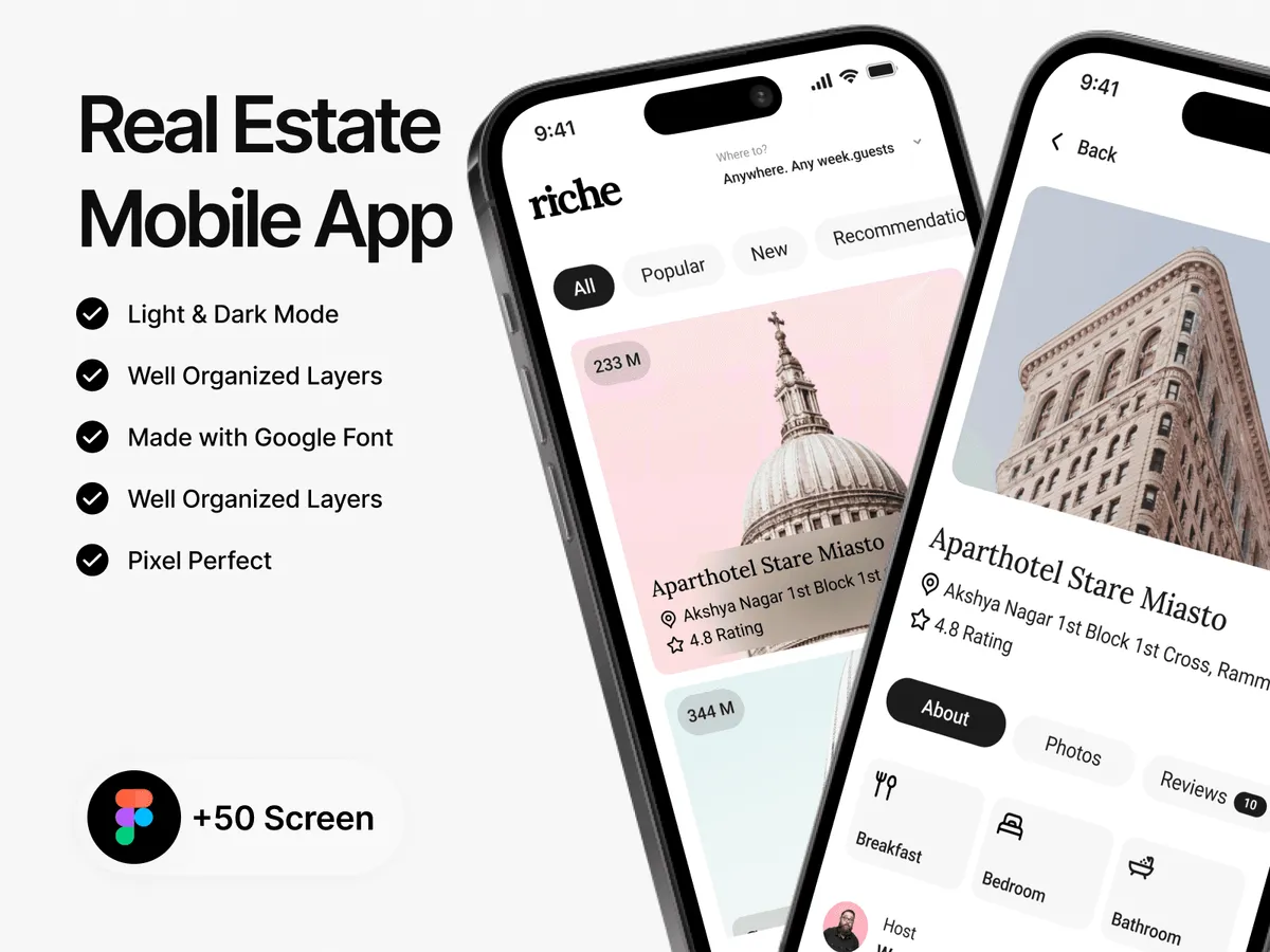 Riche Real Estate - App UI Kit