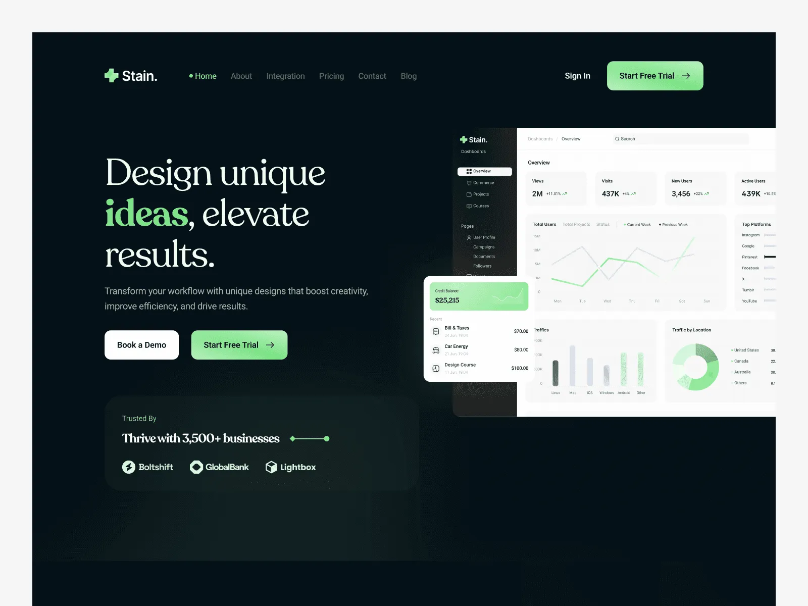 Stain SaaS - Website Template preview 1