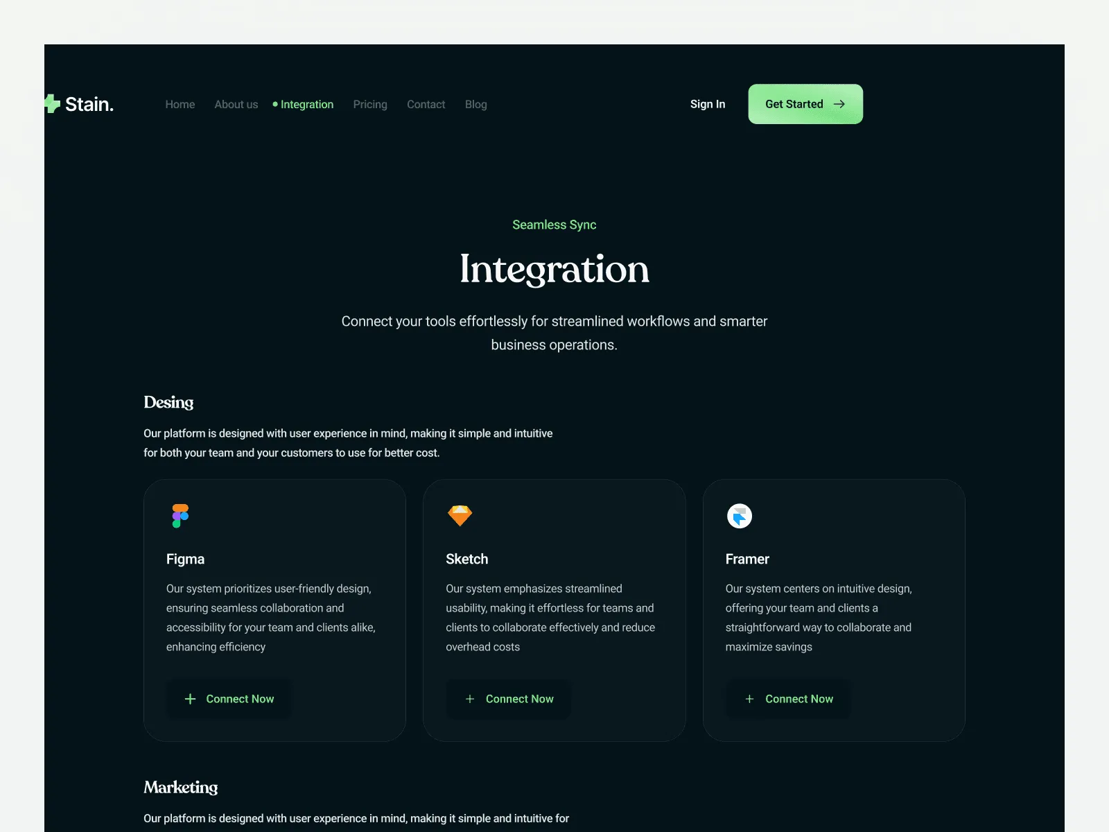 Stain SaaS - Website Template preview 2
